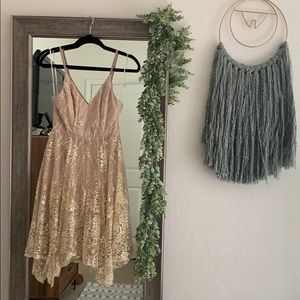 Gold floral dress